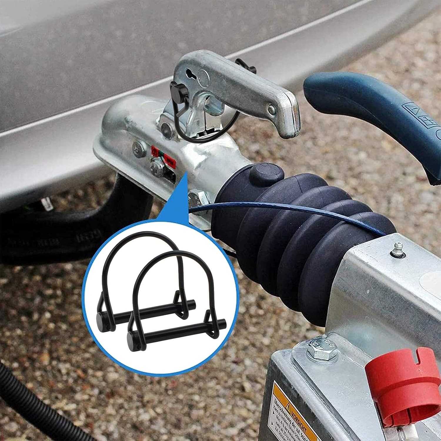 10pcs Wire Lock Pin, 1/4″ Heavy Duty Safety Coupler Shaft Locking Pin Hitch Pto