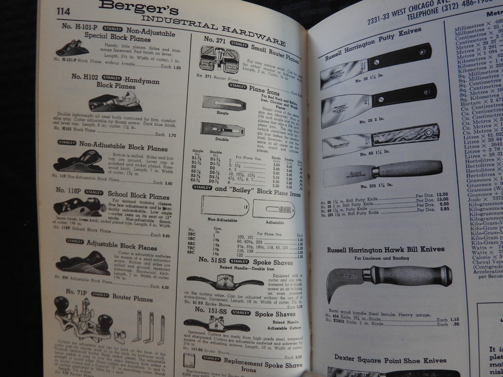 1968 BERGER’S INDUSTRIAL HARDWARE SALES CATALOG ASBESTOS PRODUCTS TOOLS 460+ pgs