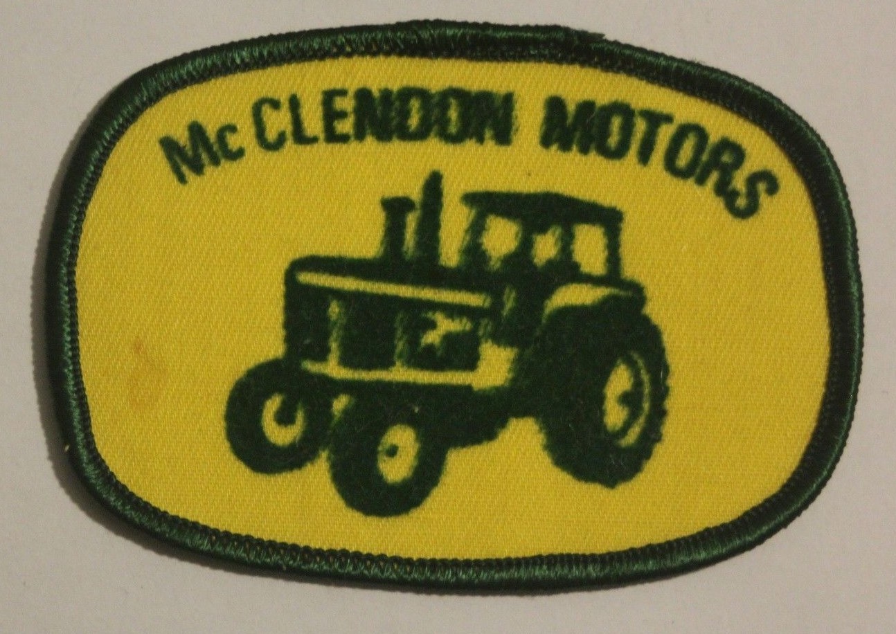 McClendon Motors Tractor Farm Agriculture Velveted Embroidered 2pc Patch Badge
