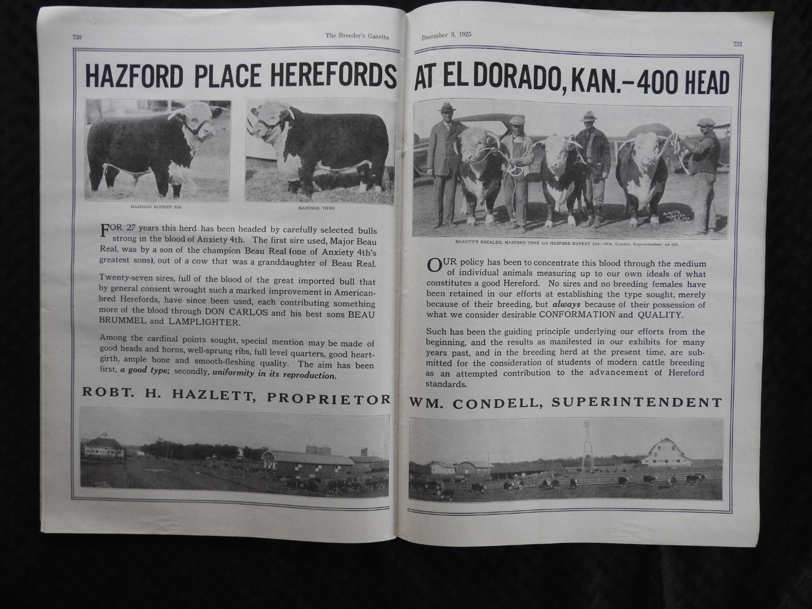 1925 Breeder’s Gazette Magazine – cattle rancher farmer horse show VERY GOOD