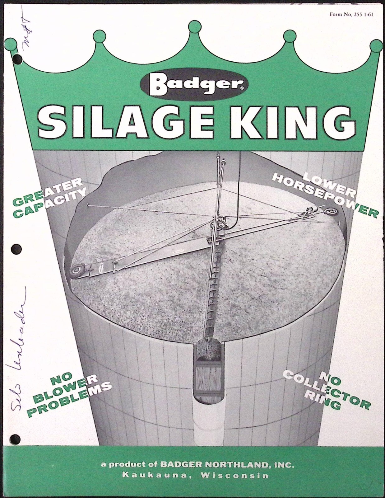 1950s Badger Silage King Brochure Blueprint Badger Northland Inc Kaukauna WI