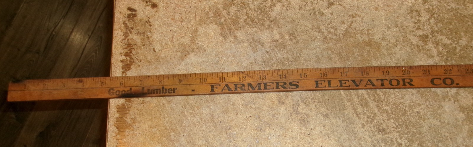 vintage farmers elevator co. yorkville/kentland il. 36″ wood yardstick good used