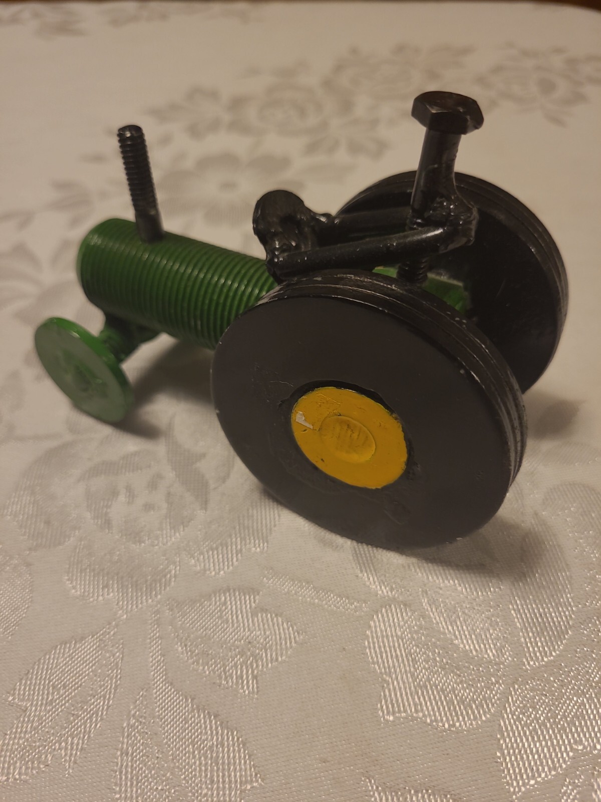 Custom Handmade Farm Tractor Scrap Bolts & Nuts – Black, Green 3 1/2″ H x 5″ L