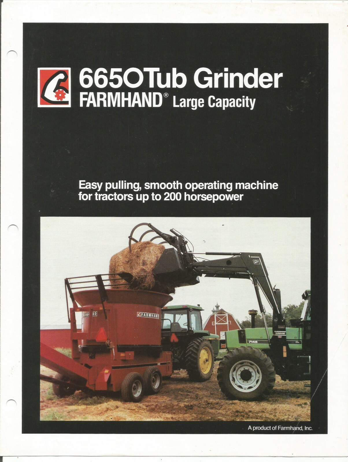 Original Farmhand Model 6650 Tub Grinders Dealer Sales Brochure # B31-10/9-5MPA