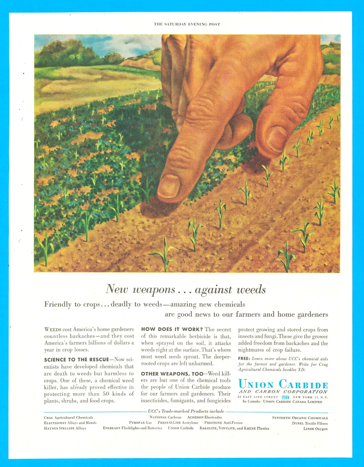 Union Carbide plant fertilizer produce gardeners vintage print ad 1954
