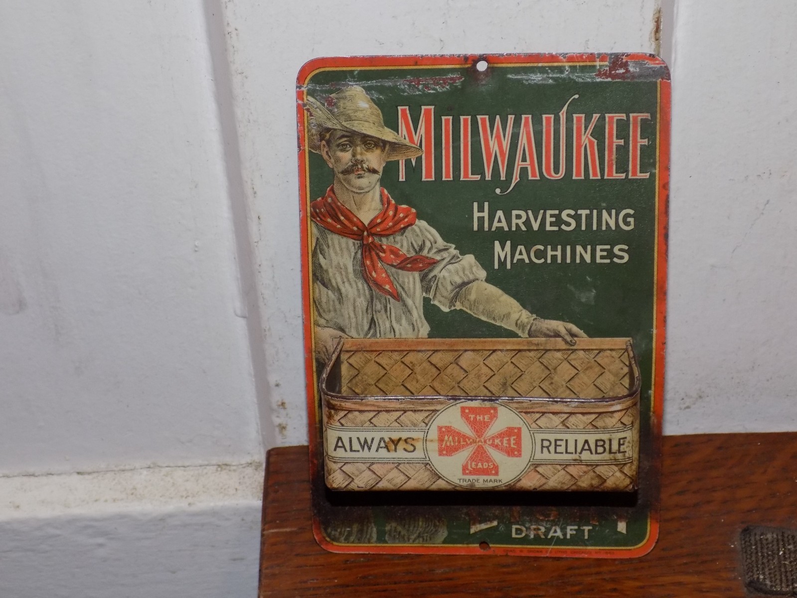 Vintage Milwaukee Harvesting Machines Advertising Tin Match Safe