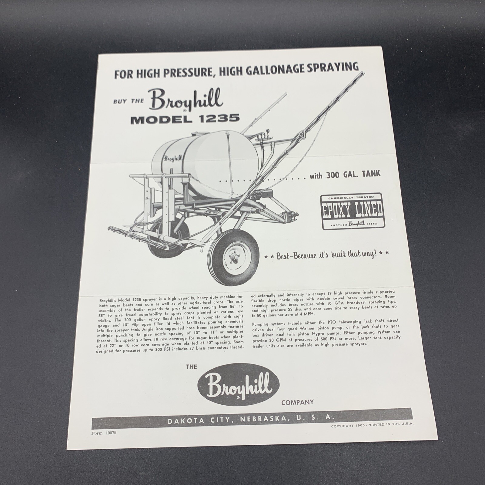 Lot of 3 Broyhill Company Farm Equipment Sales Brochures-Dakota City Nebraska