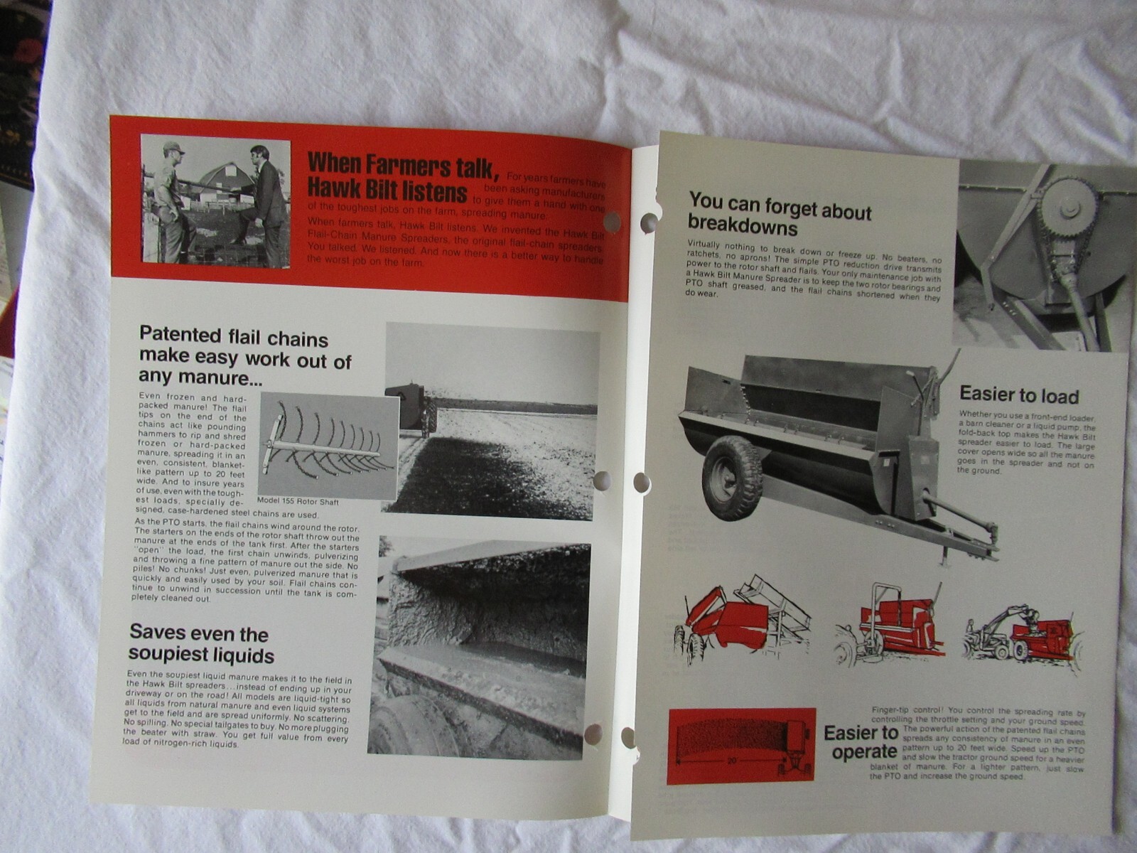 1973 Hawk Bilt manure spreaders brochure