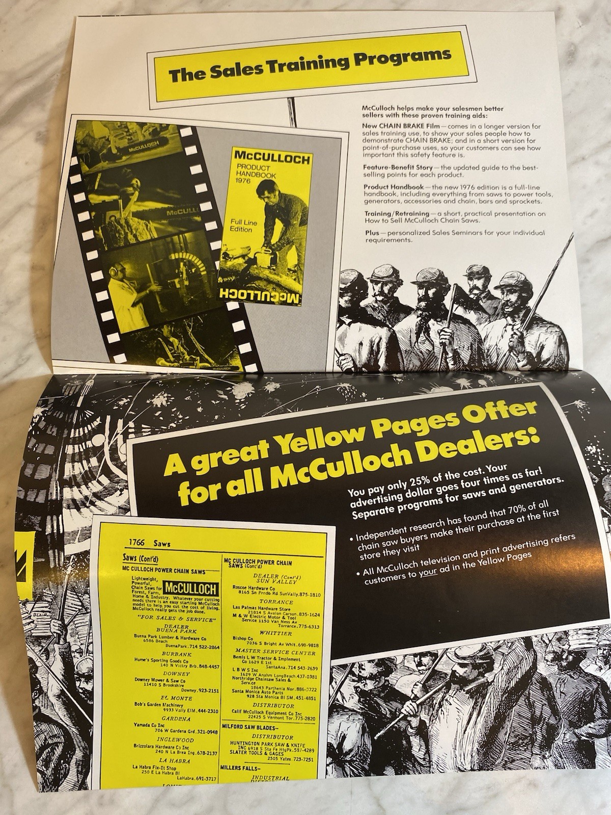 1976 McCulloch Chainsaw Original Advertising Brochure The People’s Choice