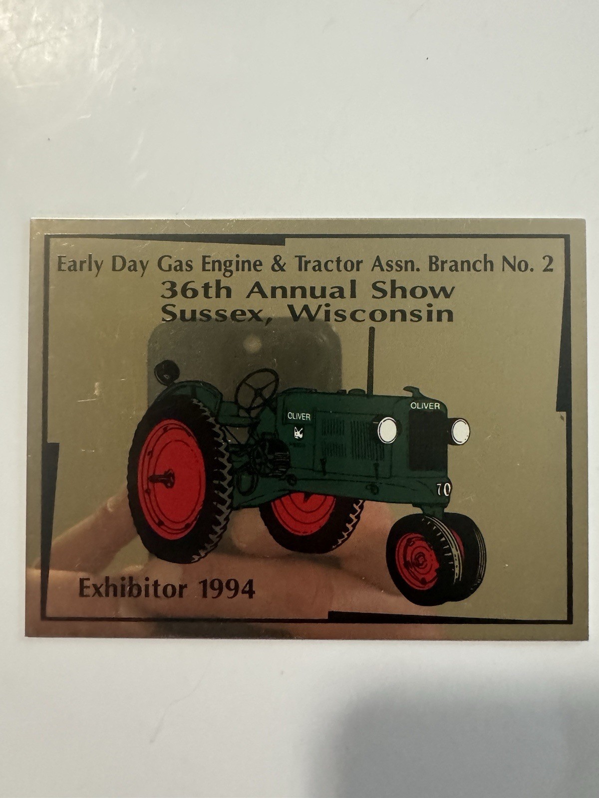 Early Day Gas & Tractor Assn. Branch No. 2 Lot Of 3. Adhesive Plaques.