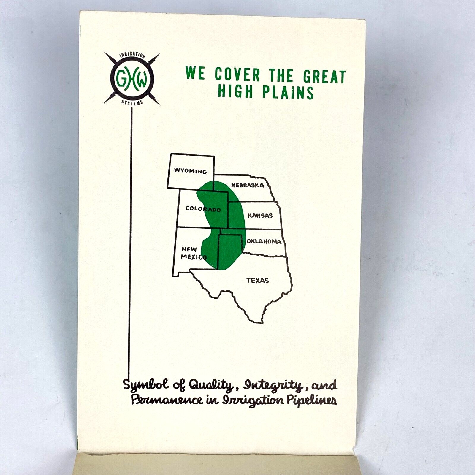 Pocket Note Pad Gifford Hill Western Irrigation Systems Advertising Vintage