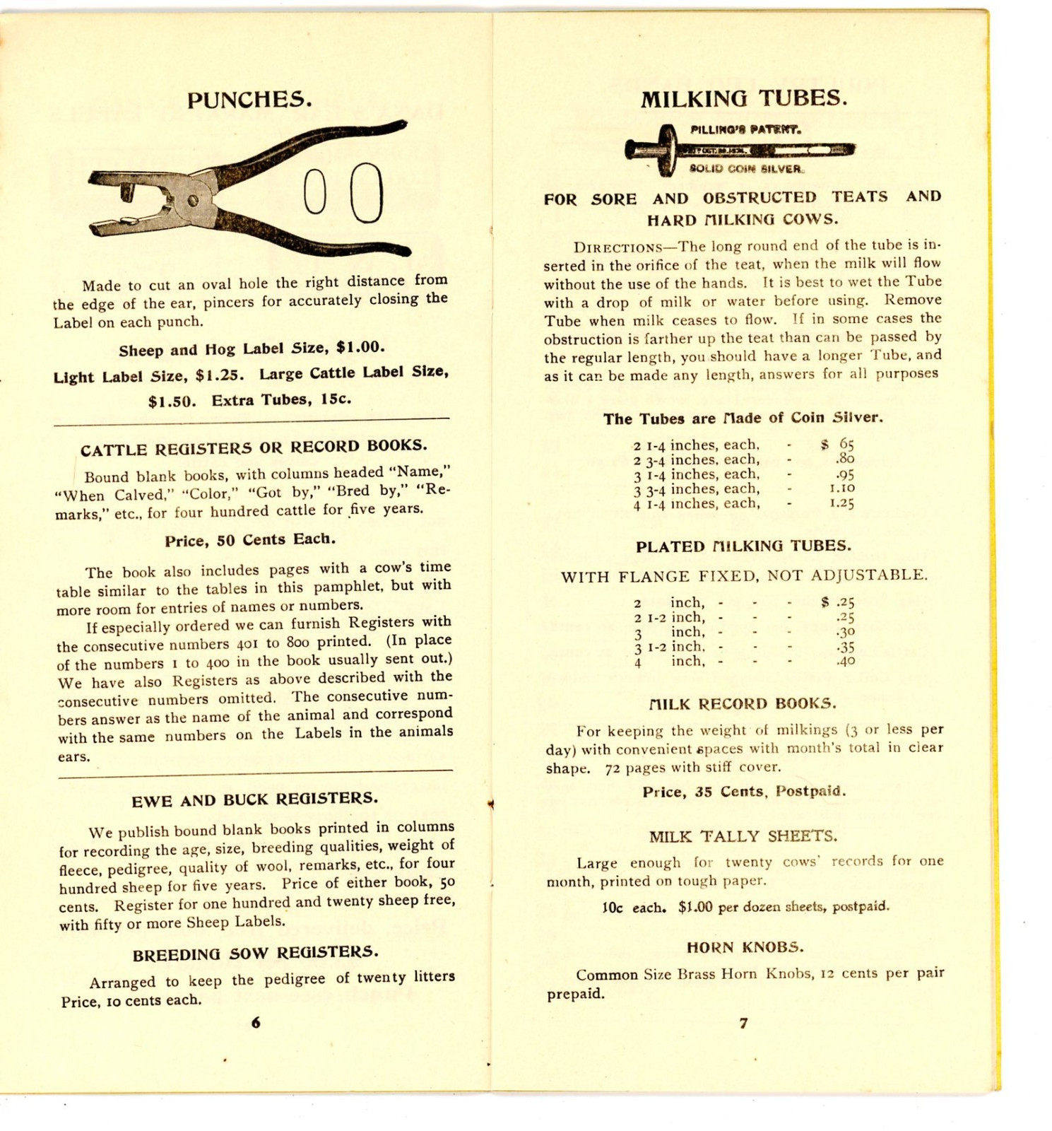 Dana’s Stock Labels & Breeder Memorandum C H Dana West Lebanon New Hampshire
