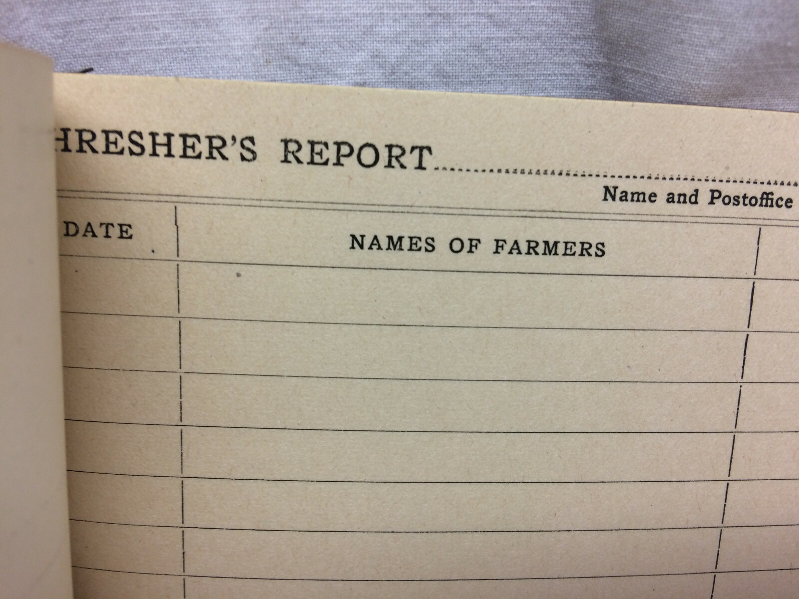Vintage Threshers’ Book Farming Receipt Book Crop Weights & Measurement Chart