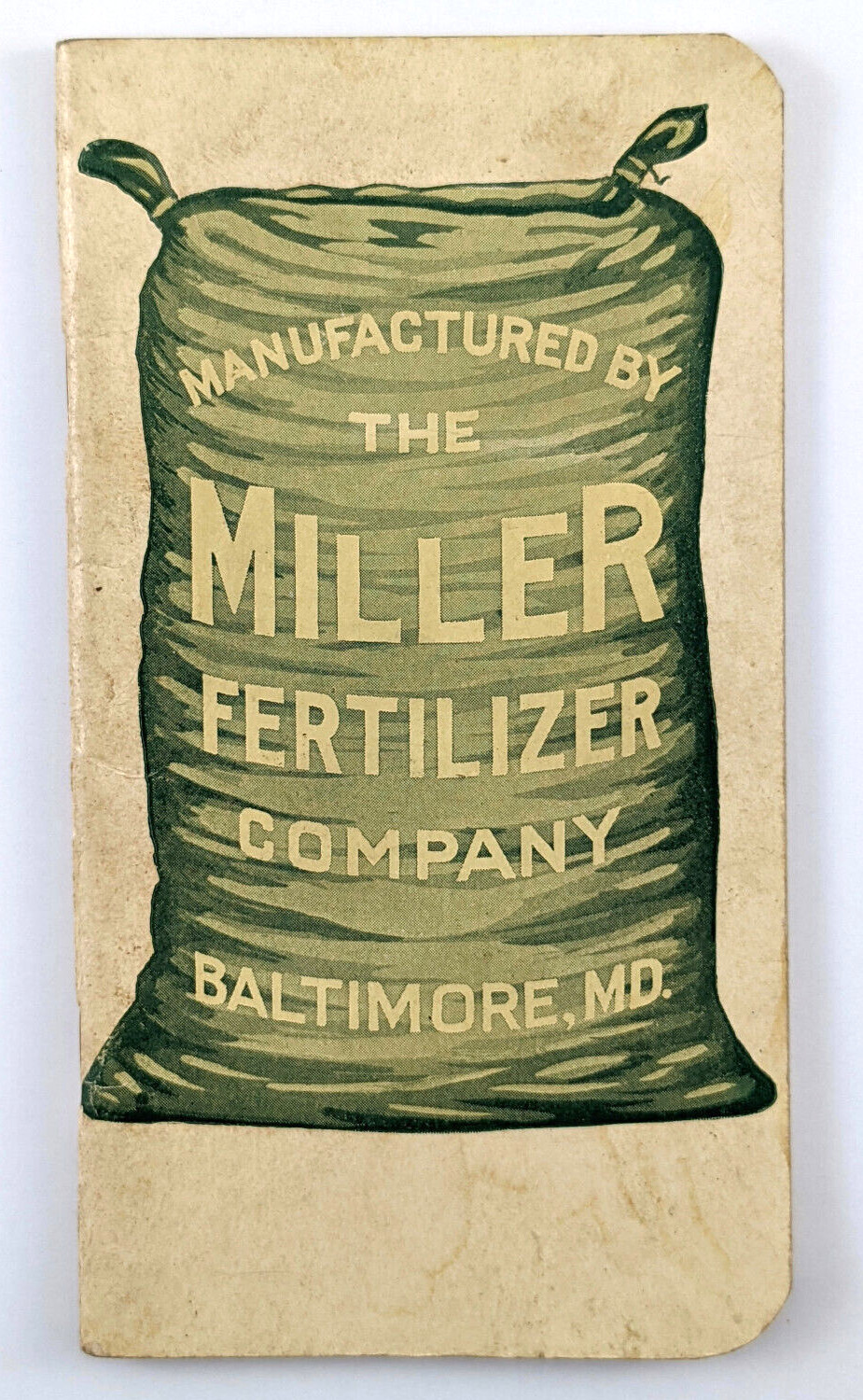 Vintage Advertising Notepad Miller Fertilizer Co Baltimore MD 1930
