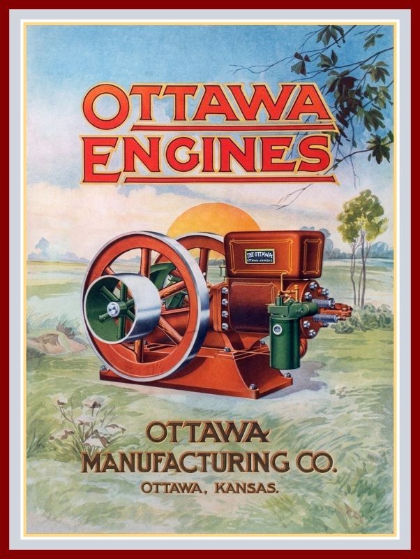 Ottawa Gas Engines of Ottawa, Kansas New Metal Sign: 12×16″ Ships Free