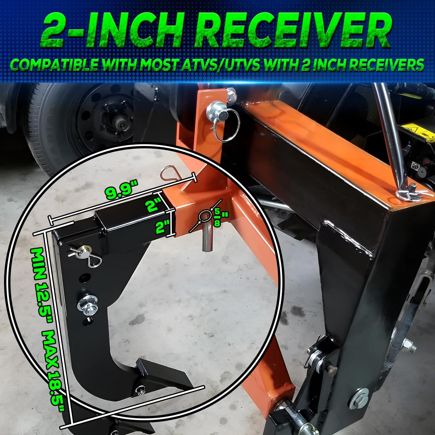 3-Point Ripper Attachment for 2″ Receivers – Adjustable Subsoiler Plow