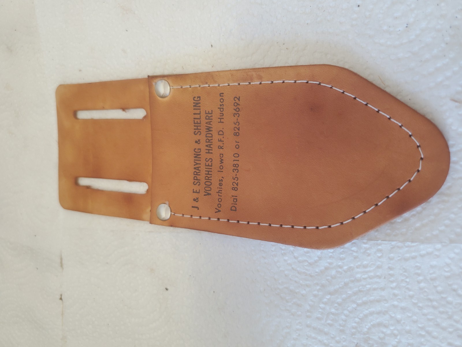 8″ Leather Pliers Holster J & E Spraying & Shelling Voorhies Hardware Iowa Tool