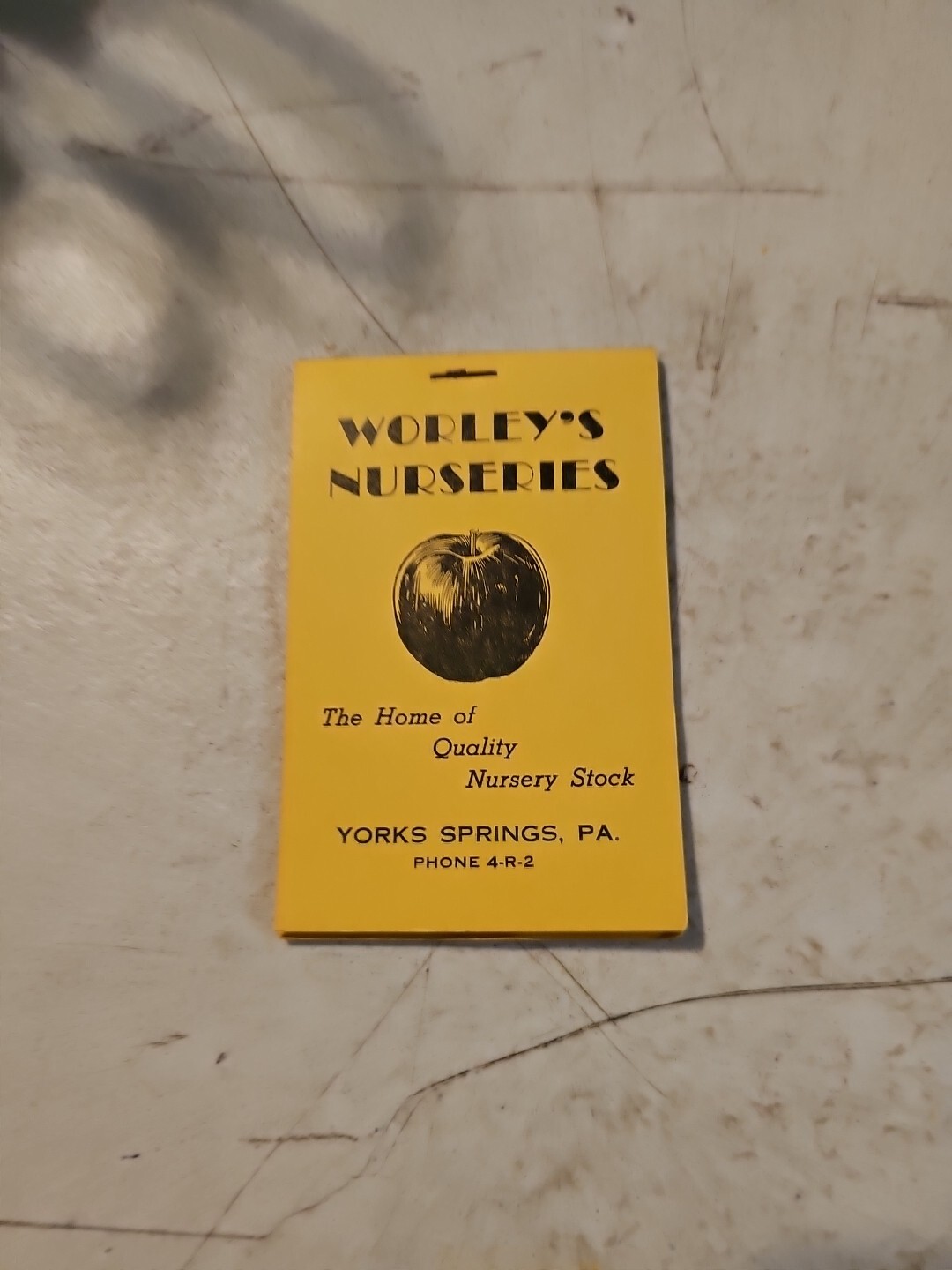 Vintage Early Worley’s Nurseries Memo Pad. York Springs,PA. Phone 4-R-2