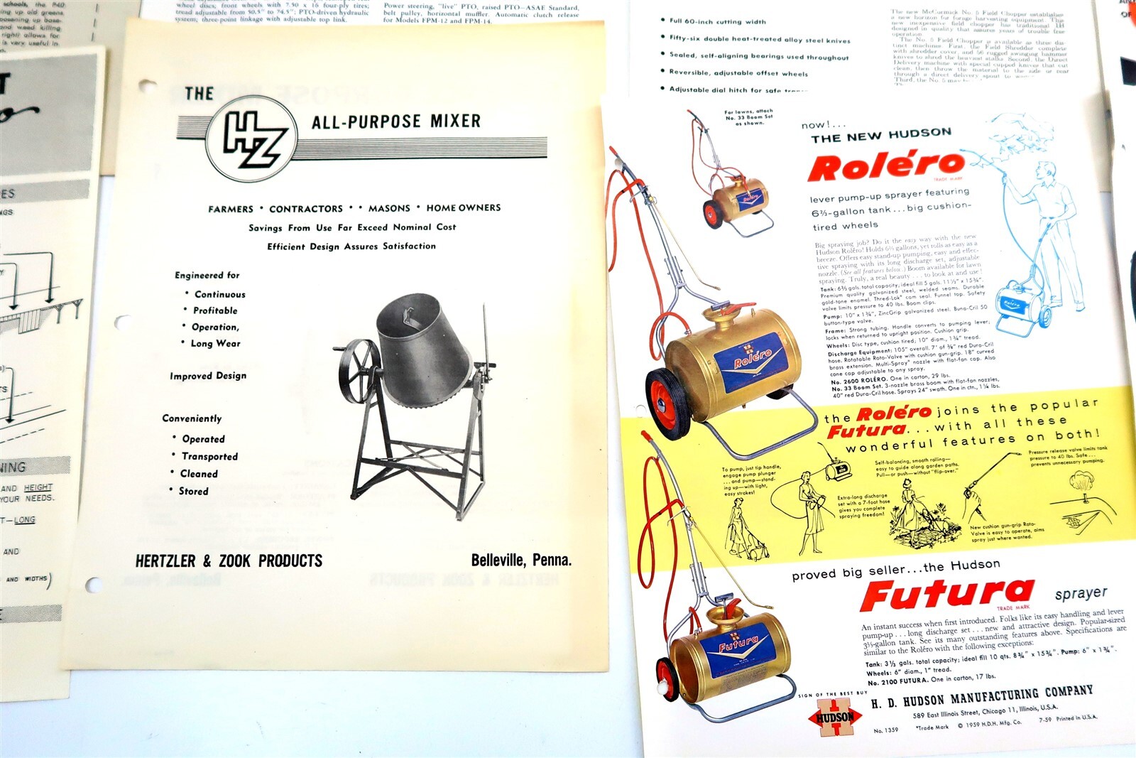 x21 Vintage 1950’s – 1960’s MIXED Brochures Tractors, Sprayers, Bailer, Cleaner