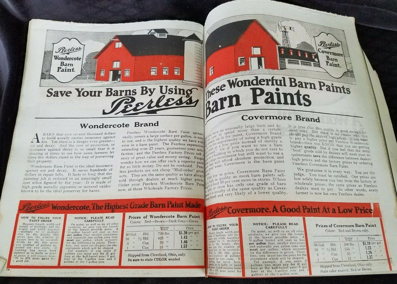 1922 Catalog PEERLESS Wire & Fence Co Cleveland OH Posts Roofing Paint Factories