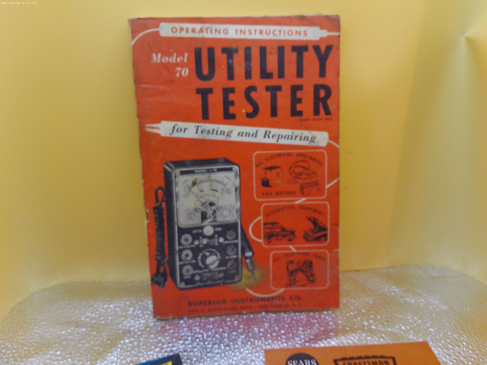1965 Buss Fuse Model 70 Utility Tester Sears Glues Cements vint brochure lot 3