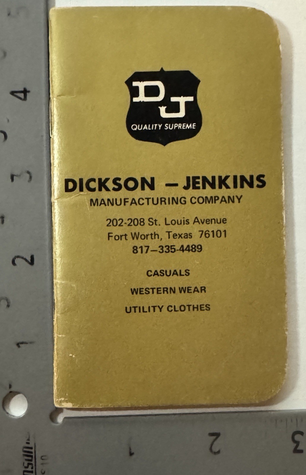 Fort Worth TX Dickson Jenkins Note Pad Manufacturing Company