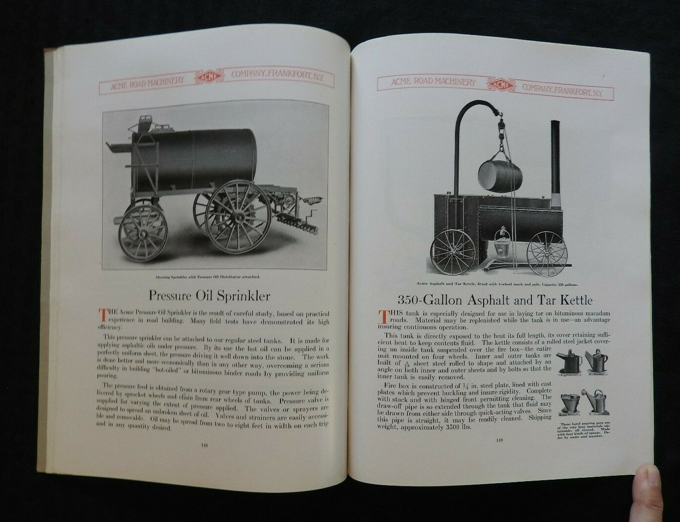 1927 ACME MACHINERY COMPANY “ROAD GRADERS” CATALOG BROCHURE TANKERS FRANKFORT NY