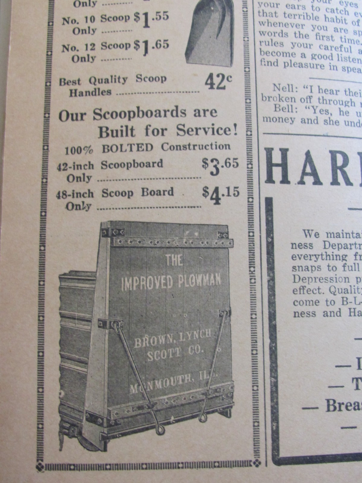 1933 ADVERTSING BOOKLET BROWN LYNCH SCOTT CO MONMOUTH IL FARM HUNTING GOODS
