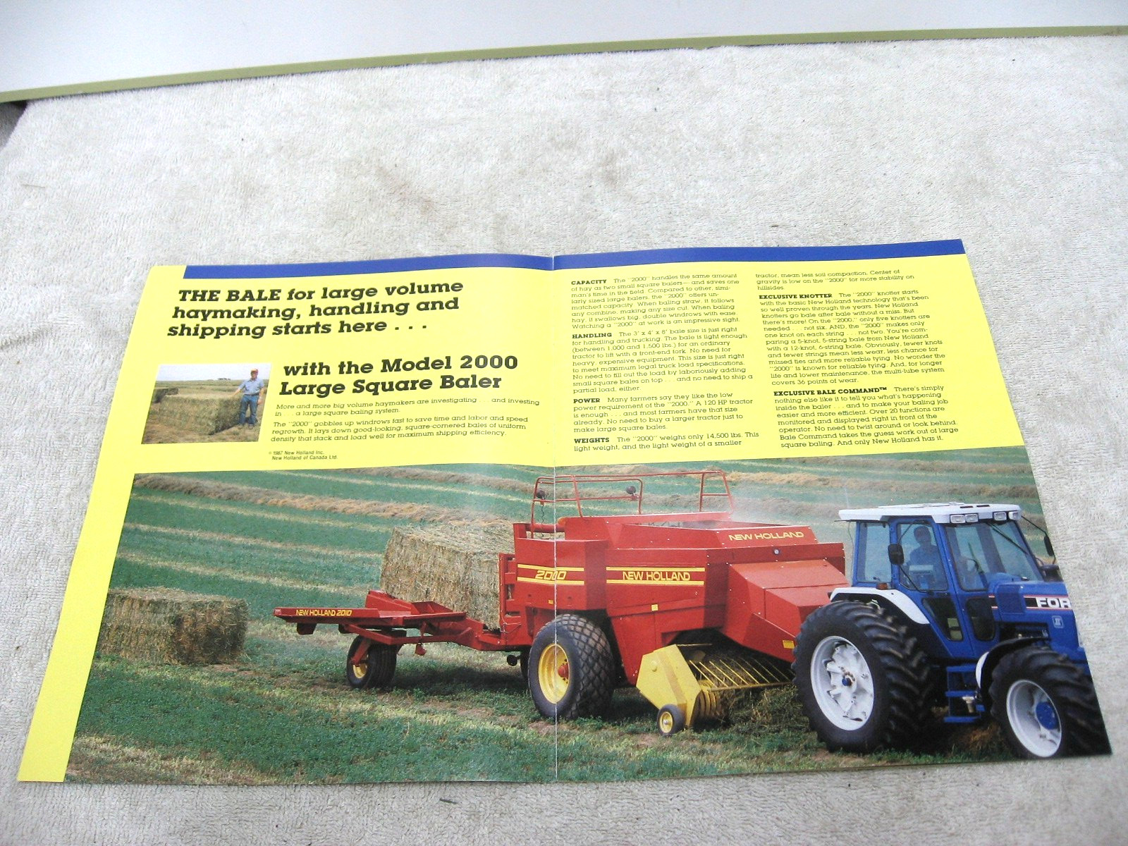 VINTAGE 1986 FORD NEW HOLLAND TRACTOR BALER BALERS BROCHURE 2000 2010