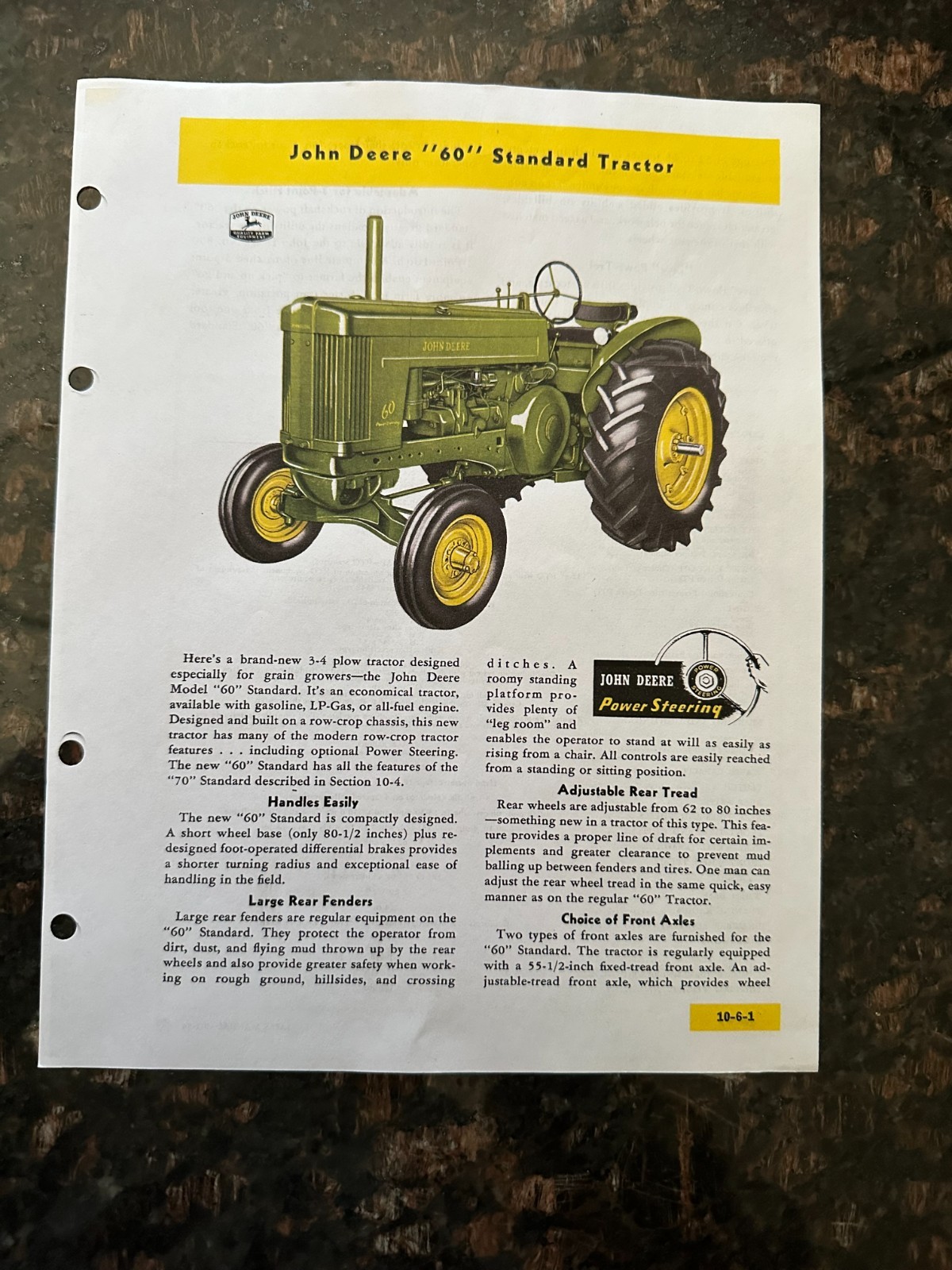 John Deere “60” Standard Tractor Advertisement
