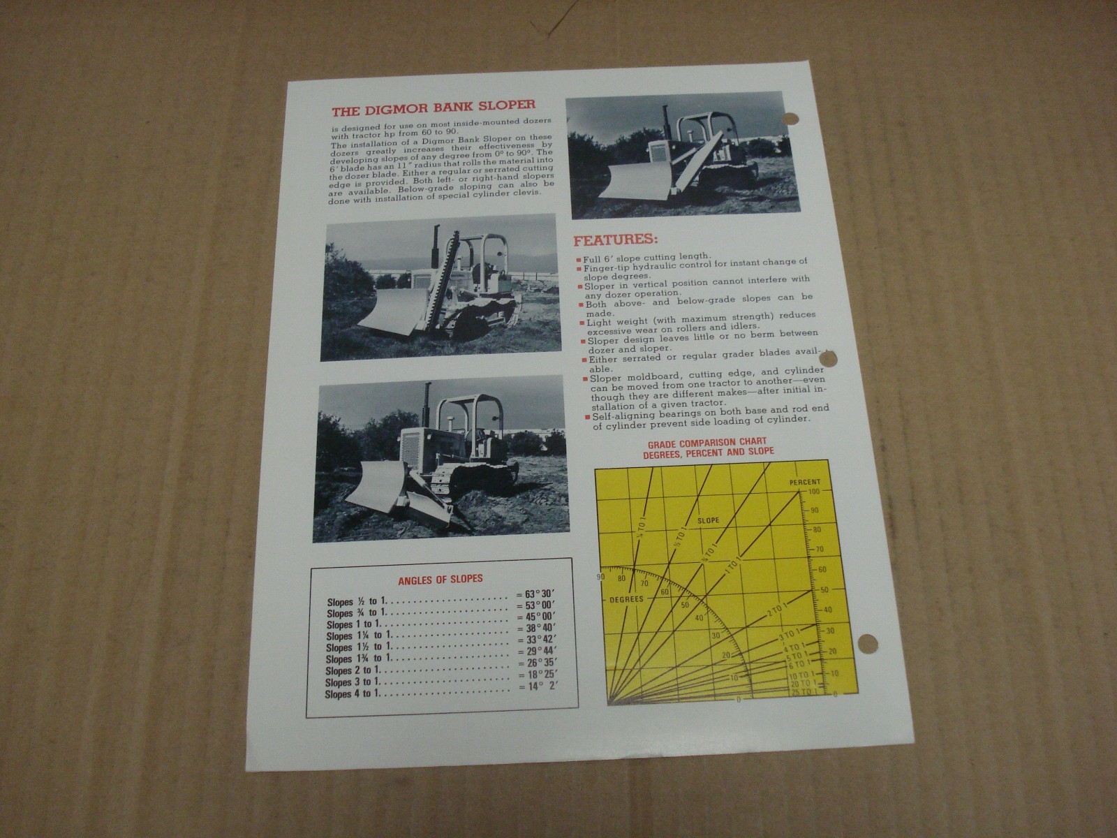 Digmor Bank Slope for International Crawler Tractor TD-7 & TD-8 Brochure