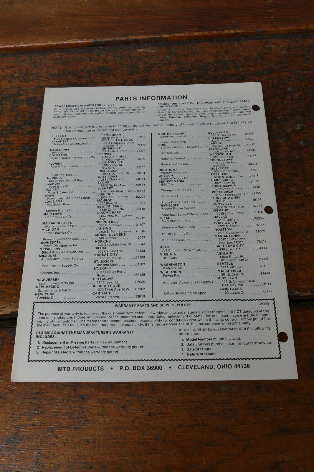 1983 Coast to Coast Owner’s Manual 5 HP Chain Drive Garden Tiller Model 481-4034