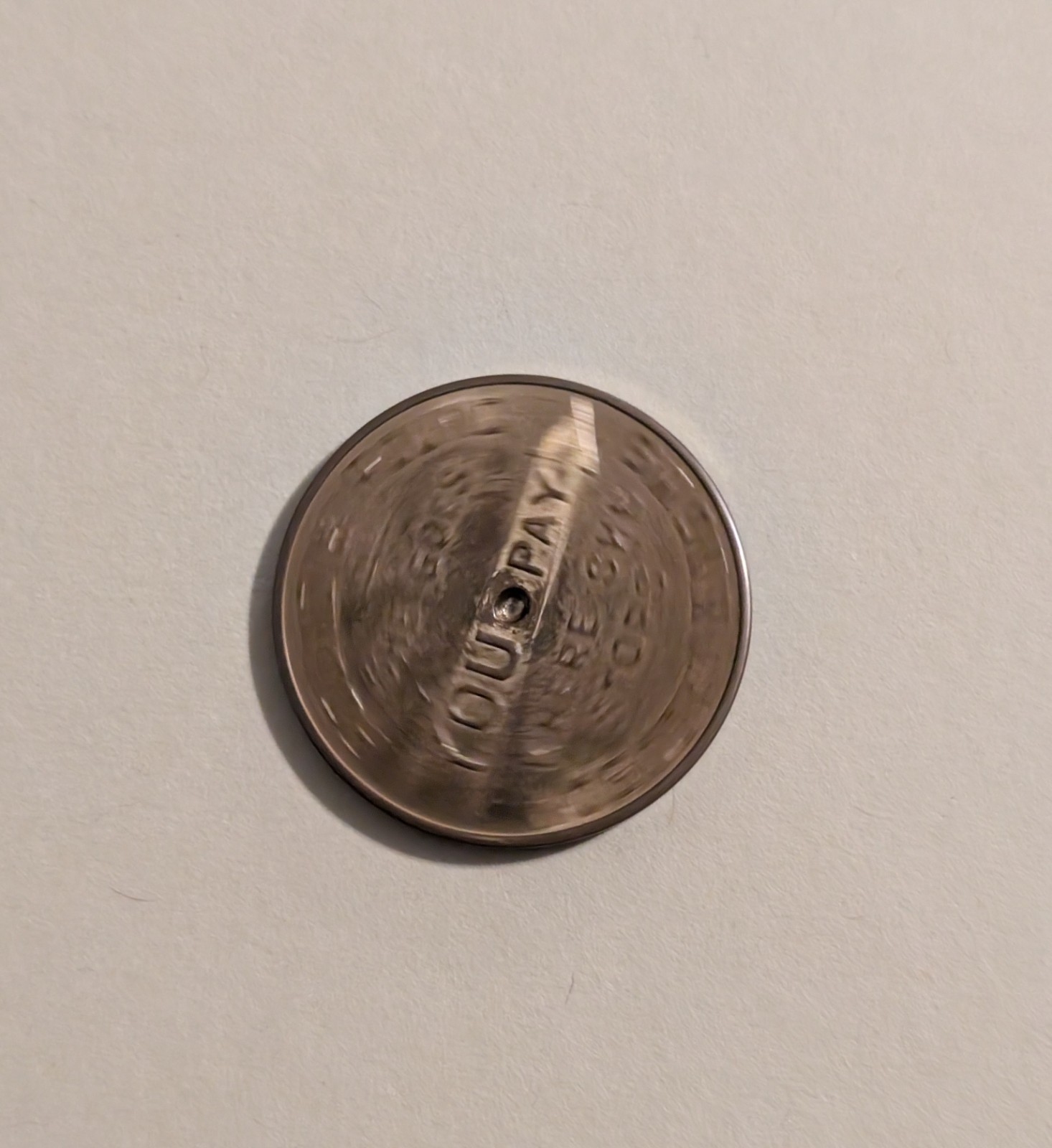 Horn-Draulic Loaders Spinning Token – Round & Round – Vtg Farm Equipment Coin Ad