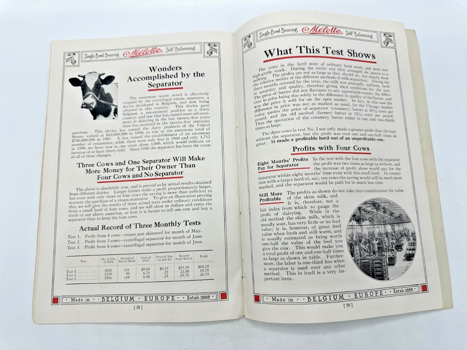 1913 Belgium Melotte Cream Seperator 48 page Catalog/Brochure