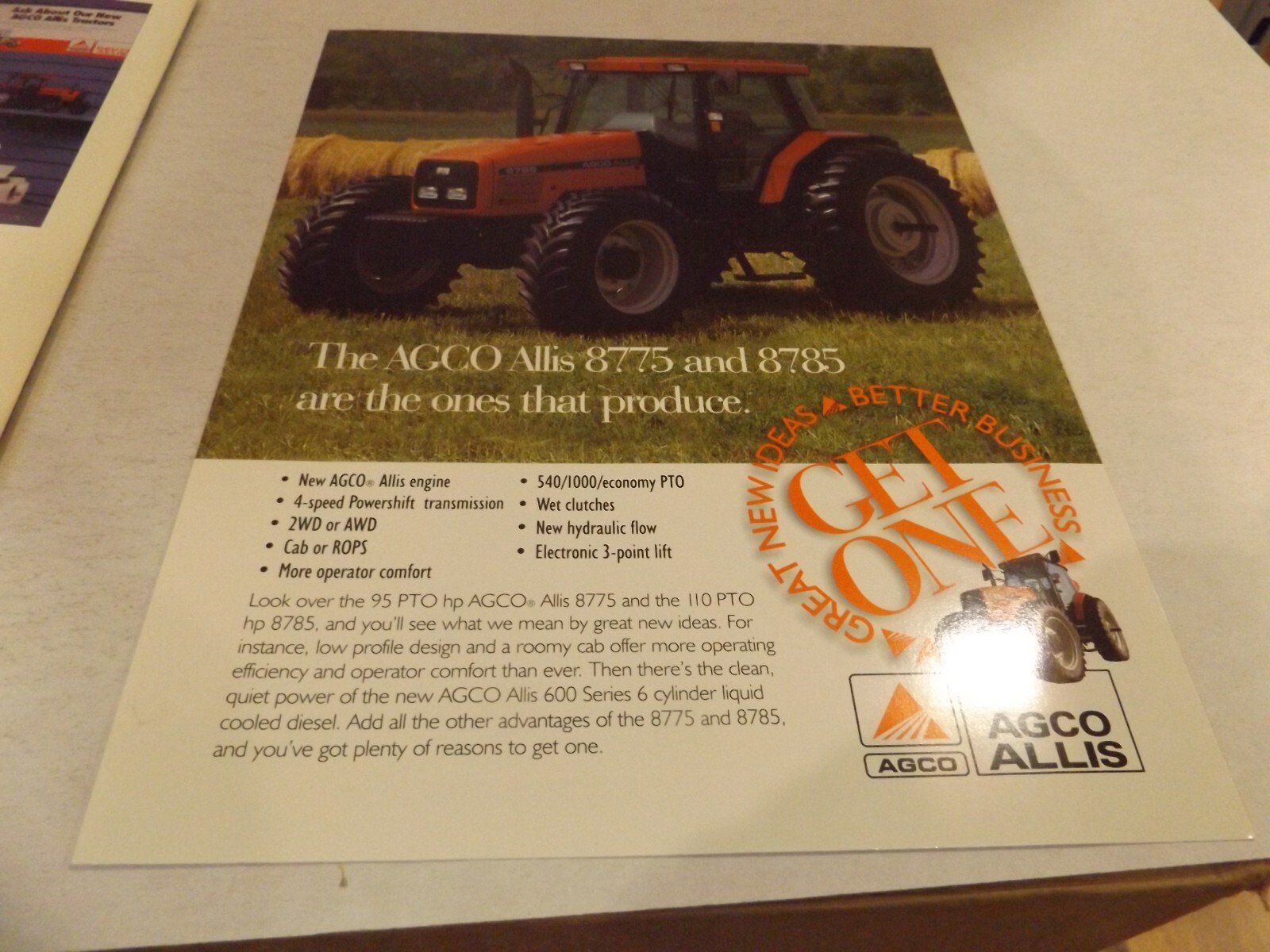 2-pc AGCO ALLIS 8600 SERIES, 8775 & 8785 TRACTORS. LIT # 79014942