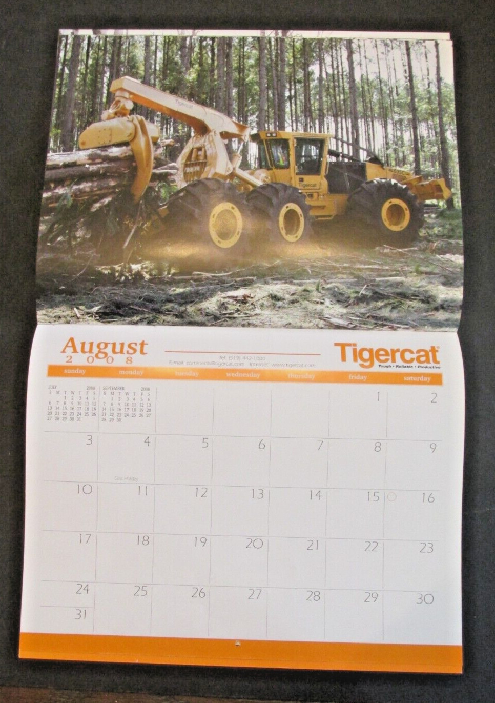 TIGERCAT 2008 Calendar 860c 630c 724e TH575 Dealer AD