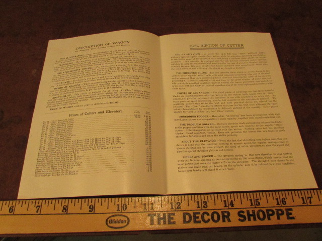 Antique early 1900’s advertising brochure Wagon Mounted Cutter Ensilage Silver