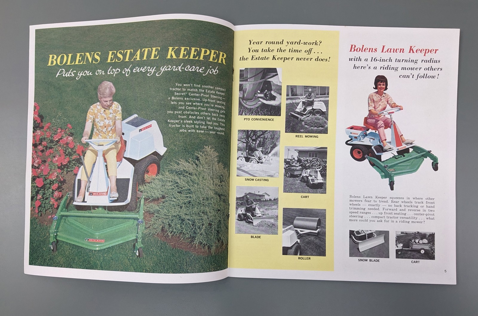 1965 FMC Bolens Mowers + Tractors Brochure ~ Yard Care The Way It’s Meant To Be