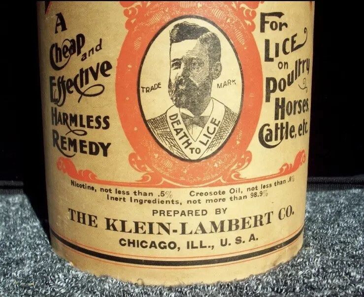 Lambert’s Death To lice Powder Antique Farm Agriculture Tin Advertising Rare