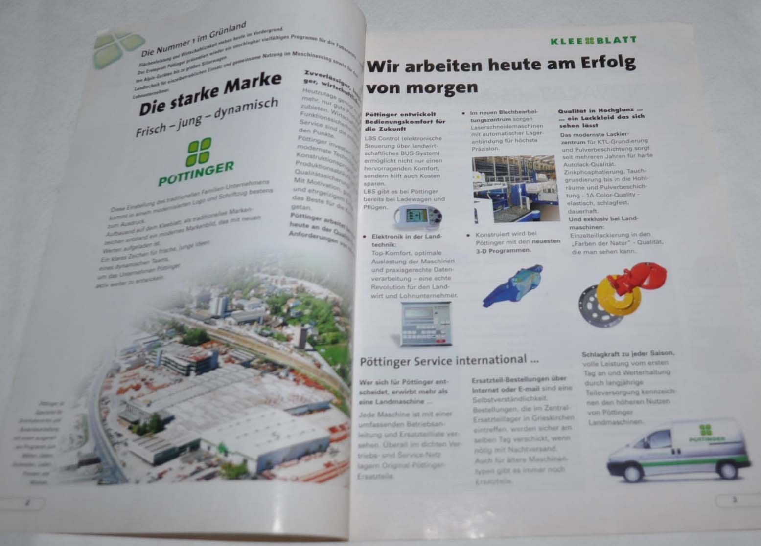 Pottinger Klee Blat Landmaschinen Traktor Tractor Brochure Prospekt