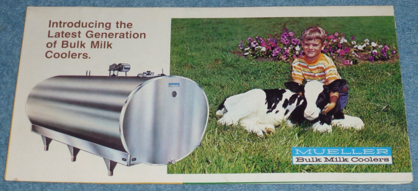 Vtg 1970s Mueller Bulk Milk Coolers Advertising Brochure Farm Equipment Specs