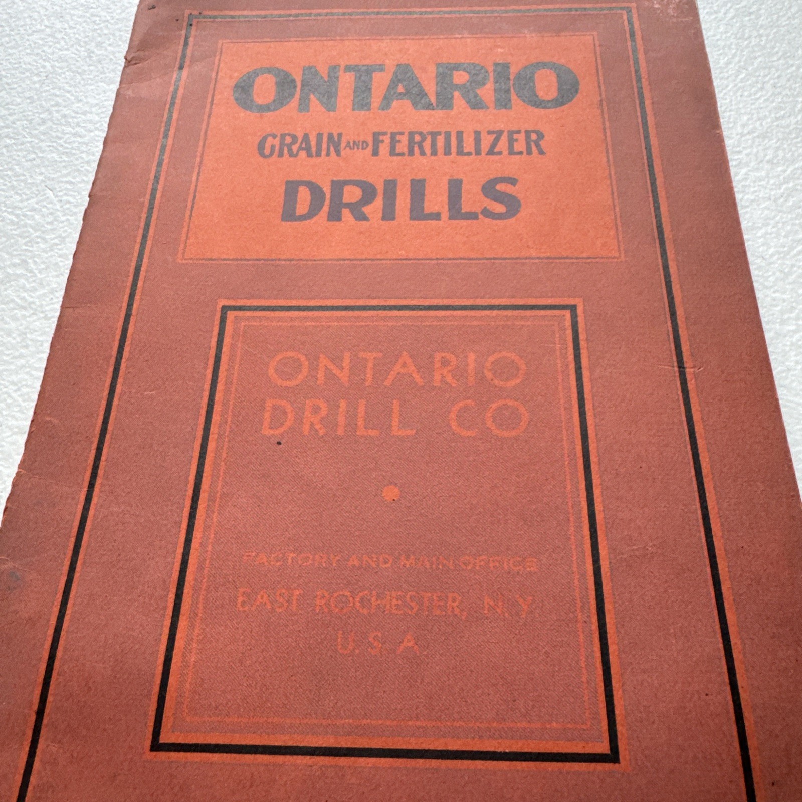 Vintage Ontario Drill Co. Grain & Fertilizer Drills Catalog East Rochester, NY