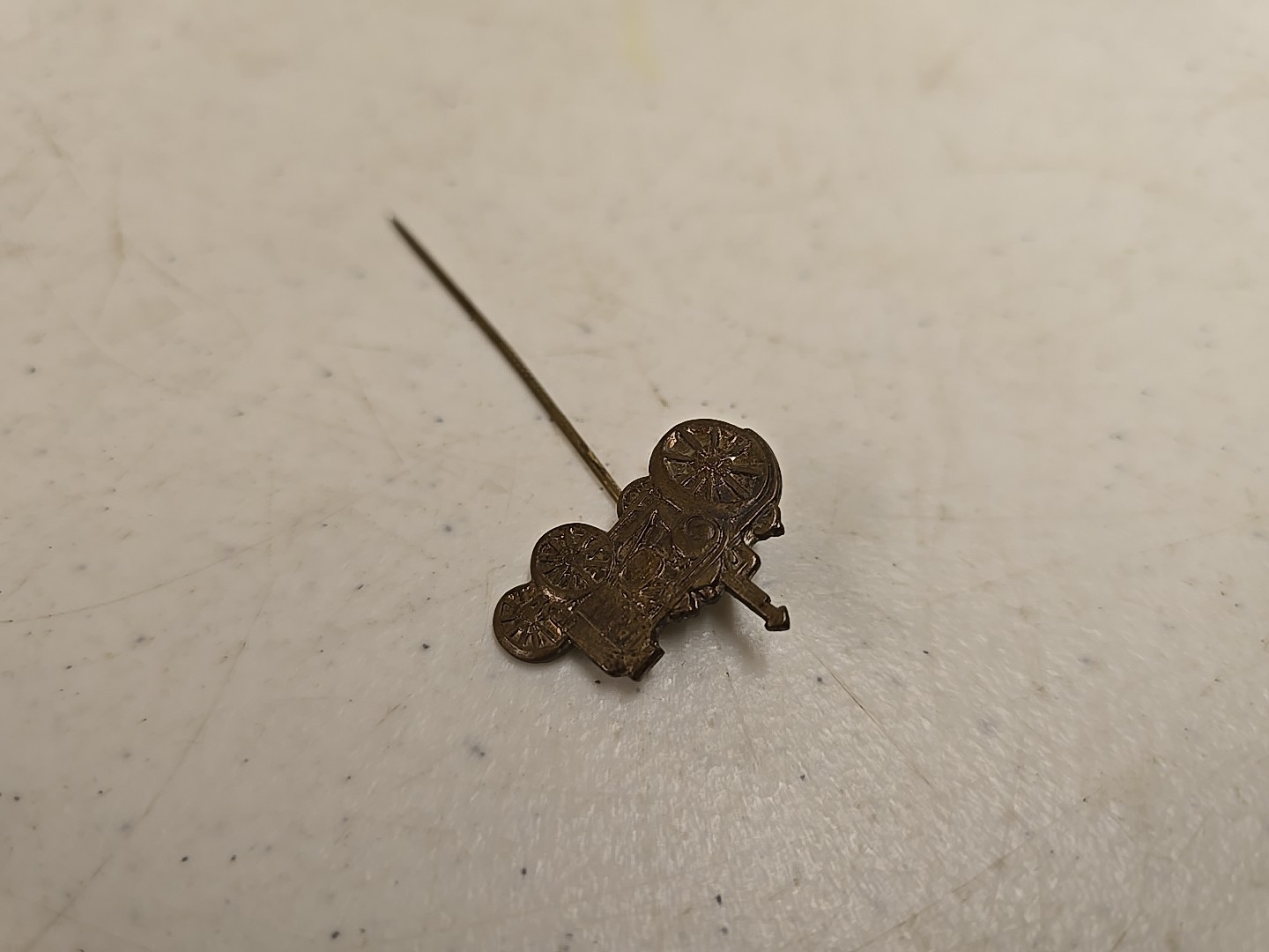 Antique 2.5″ Brass Advance-Rumley La Porte IN Advertising Tractor Stick Pin