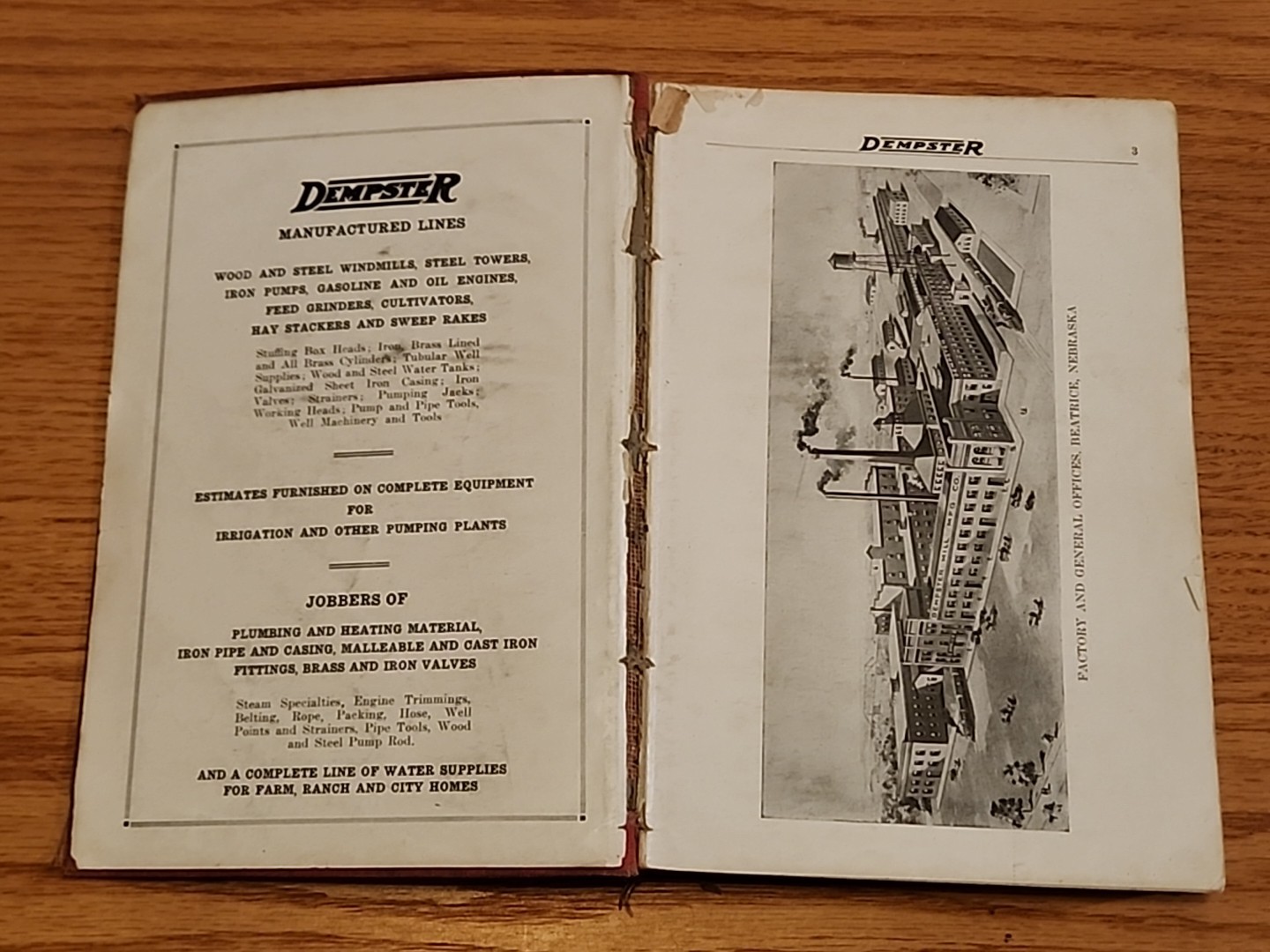 Vintage 1922 Dempster Mill Catalog 11 Windmill Pump Tank Engines Beatrice NE