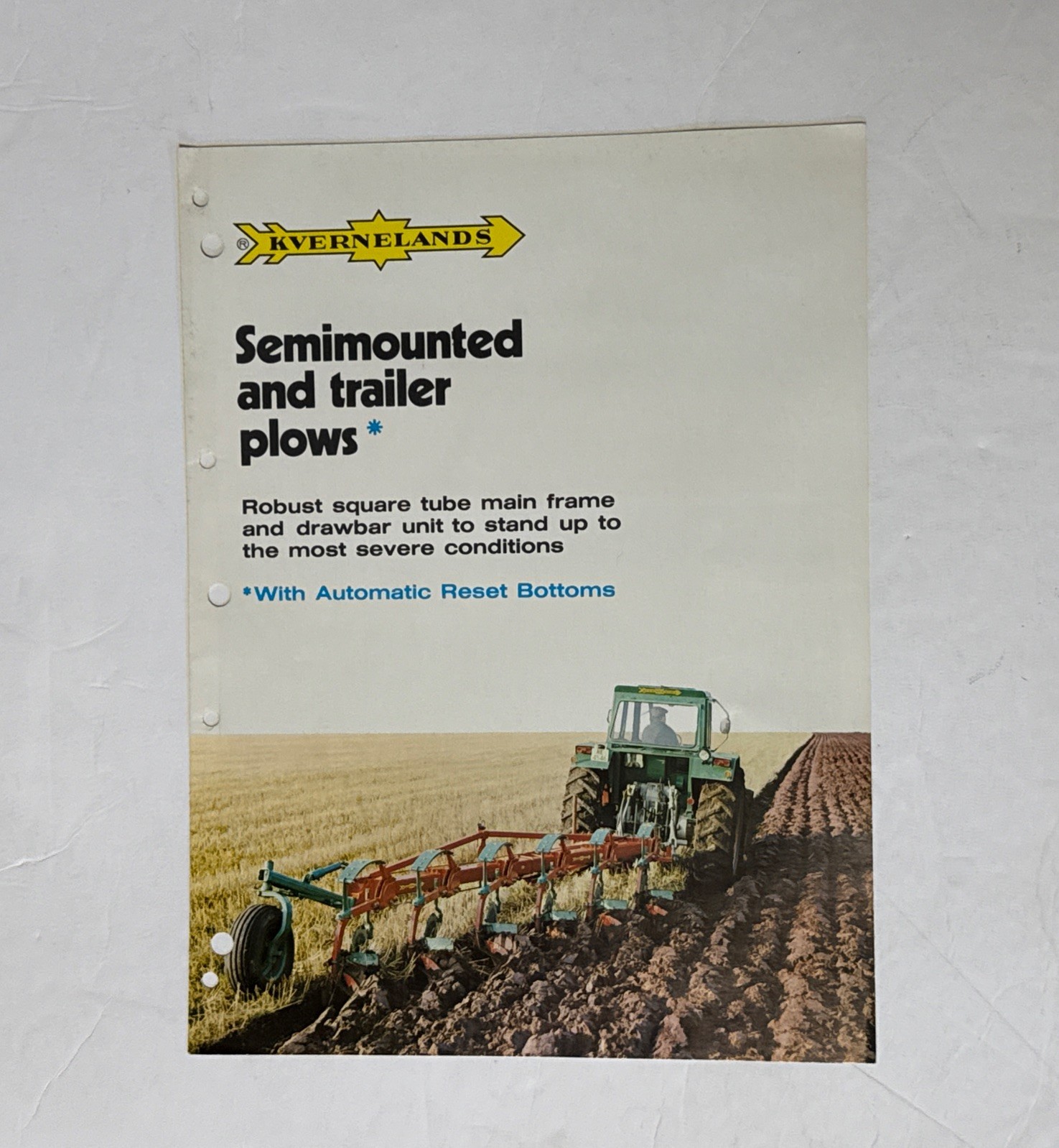 Kvernelands Fabrikk color Semimounted Plowing Vintage Farming Brochure