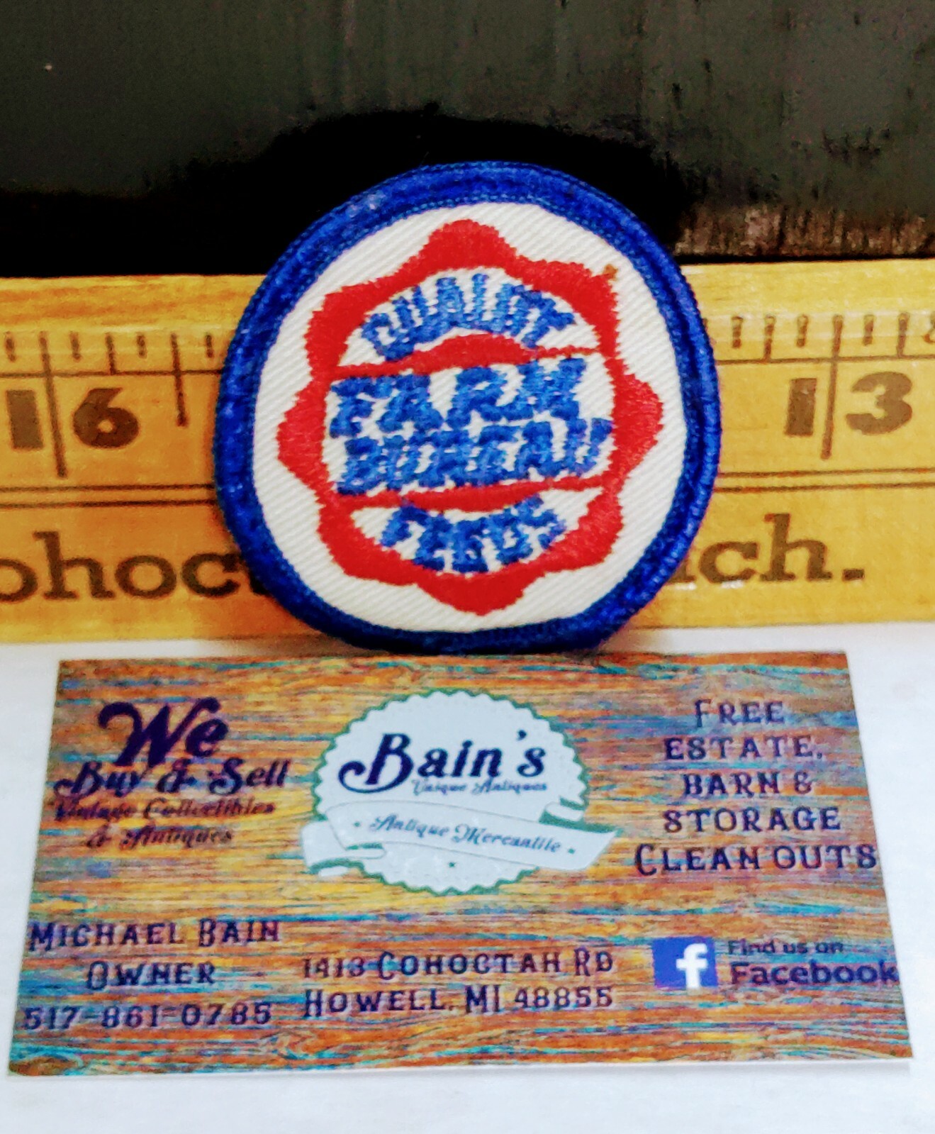Vintage Farm Bureau Quality Feeds Embroidered Sew on Patch 2″, Agricultural GUC