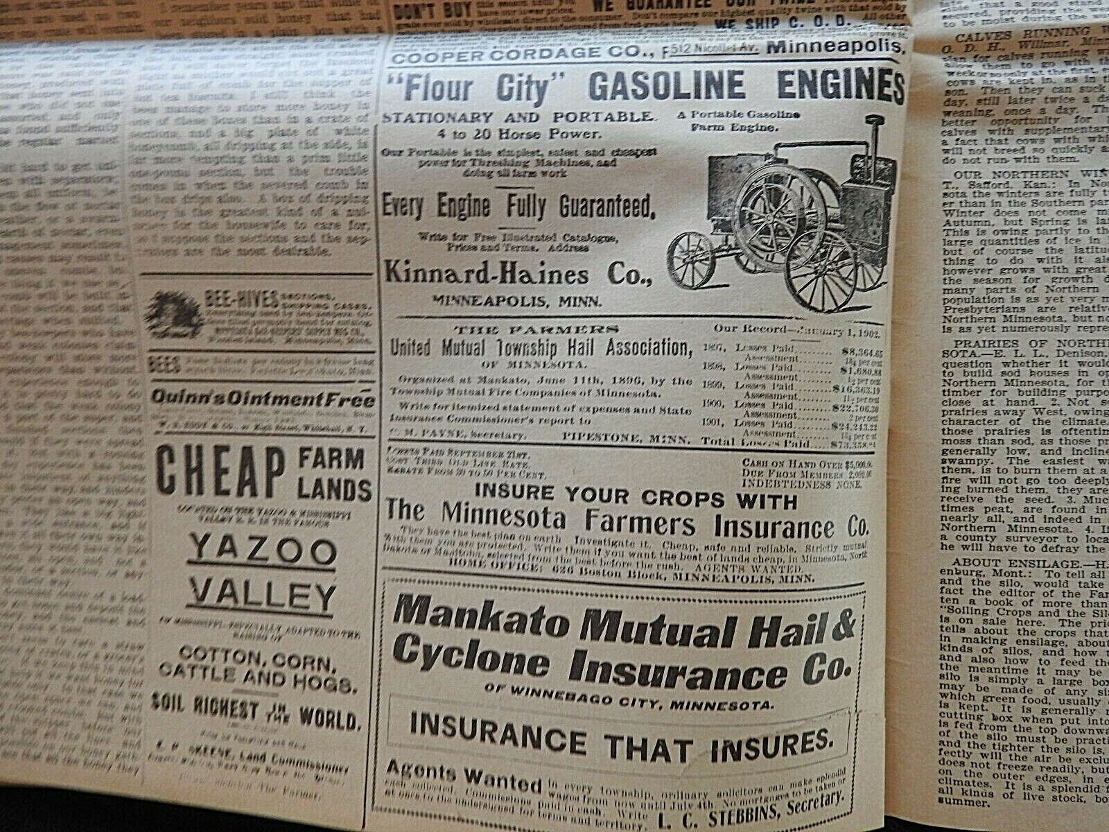 1902 “The Farmer” Webb-Shaw Farm Experiment St. Paul MN Agricultural Newspaper