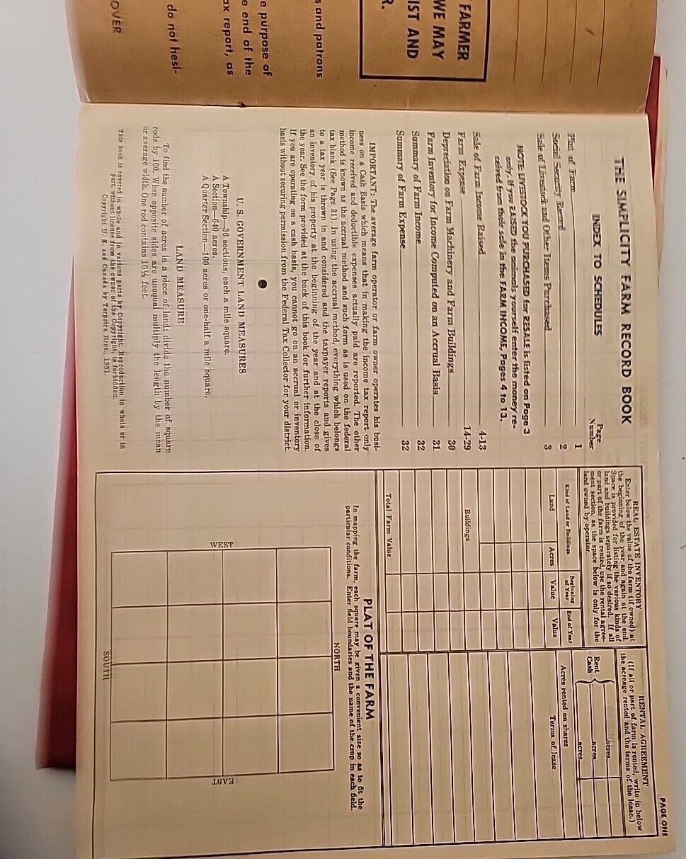 1940s Farm and Ranch Income Tax Record and Electric Light Farmstead AWESOME