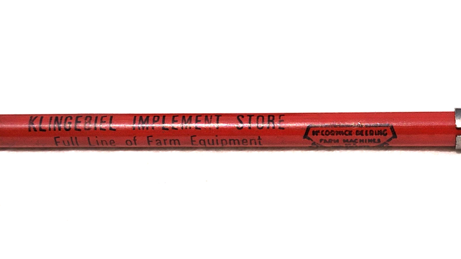 “MCCORMICK-DEERING*Klingeriel Implement Store*Alton, ILL.” SOLID GRAPHITE Pencil