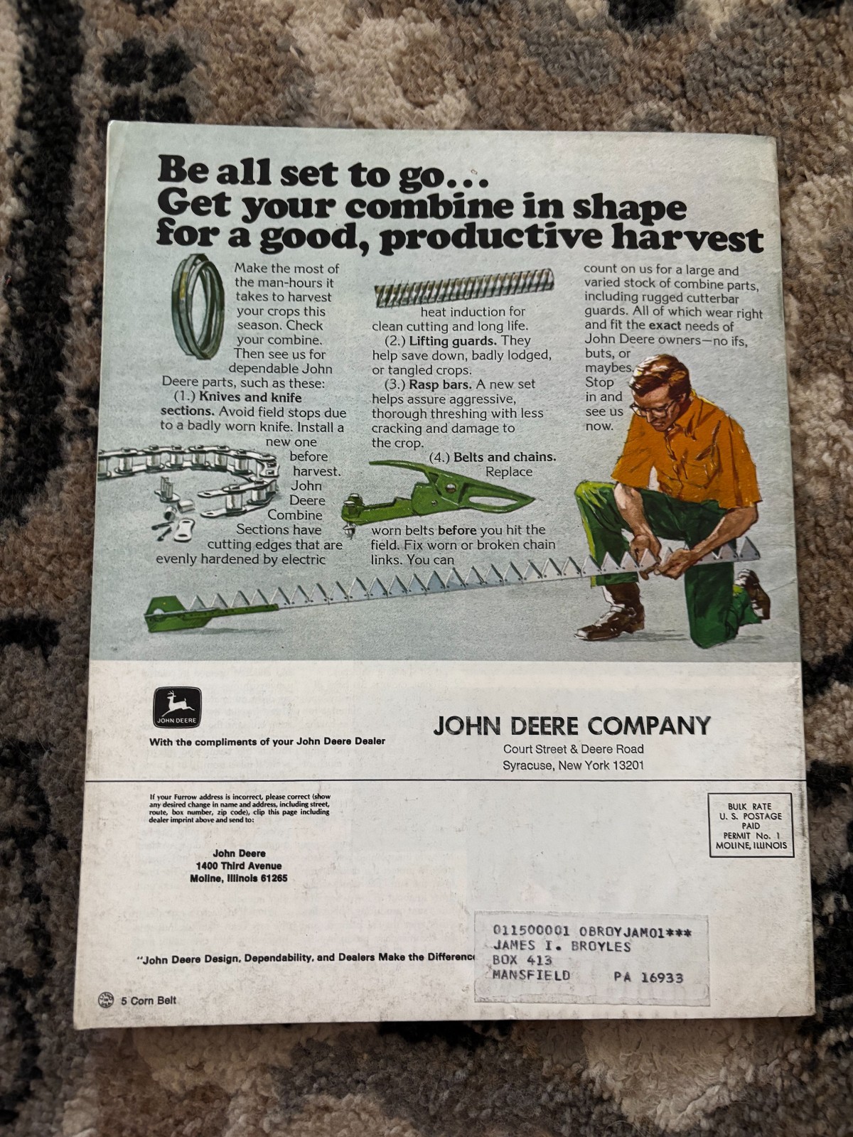 John Deere Furrow Magazine May-June 1977 Brochure DCPA26